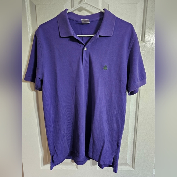 Brooks Brothers Men Medium Purple Polo Shirt Cotton Slim Fit Preppy Classic Golf - Picture 2 of 6